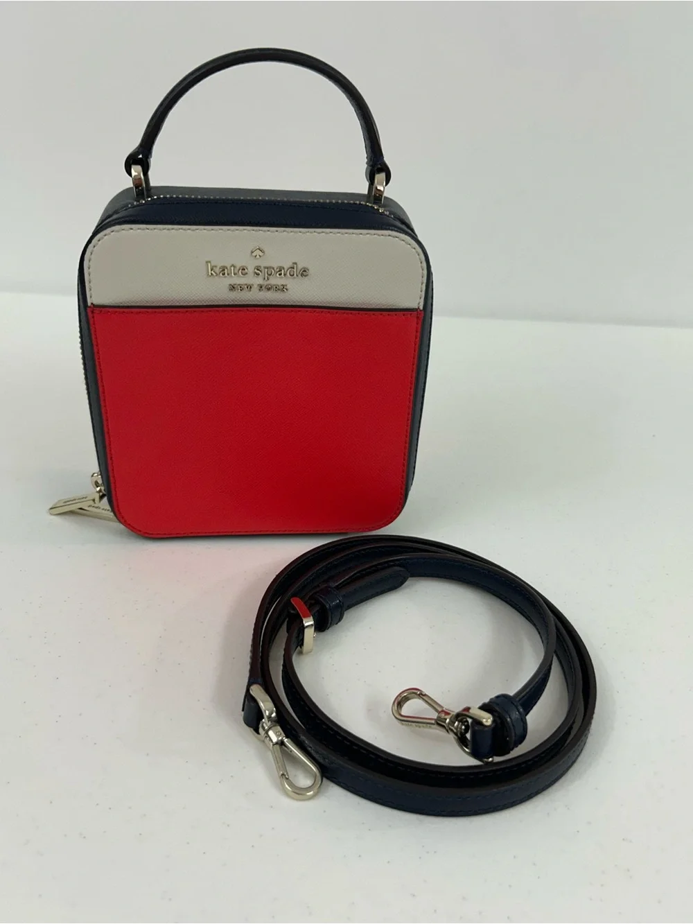 Kate Spade Daisy Vanity Case Color-block Red Multi Crossbody Bag